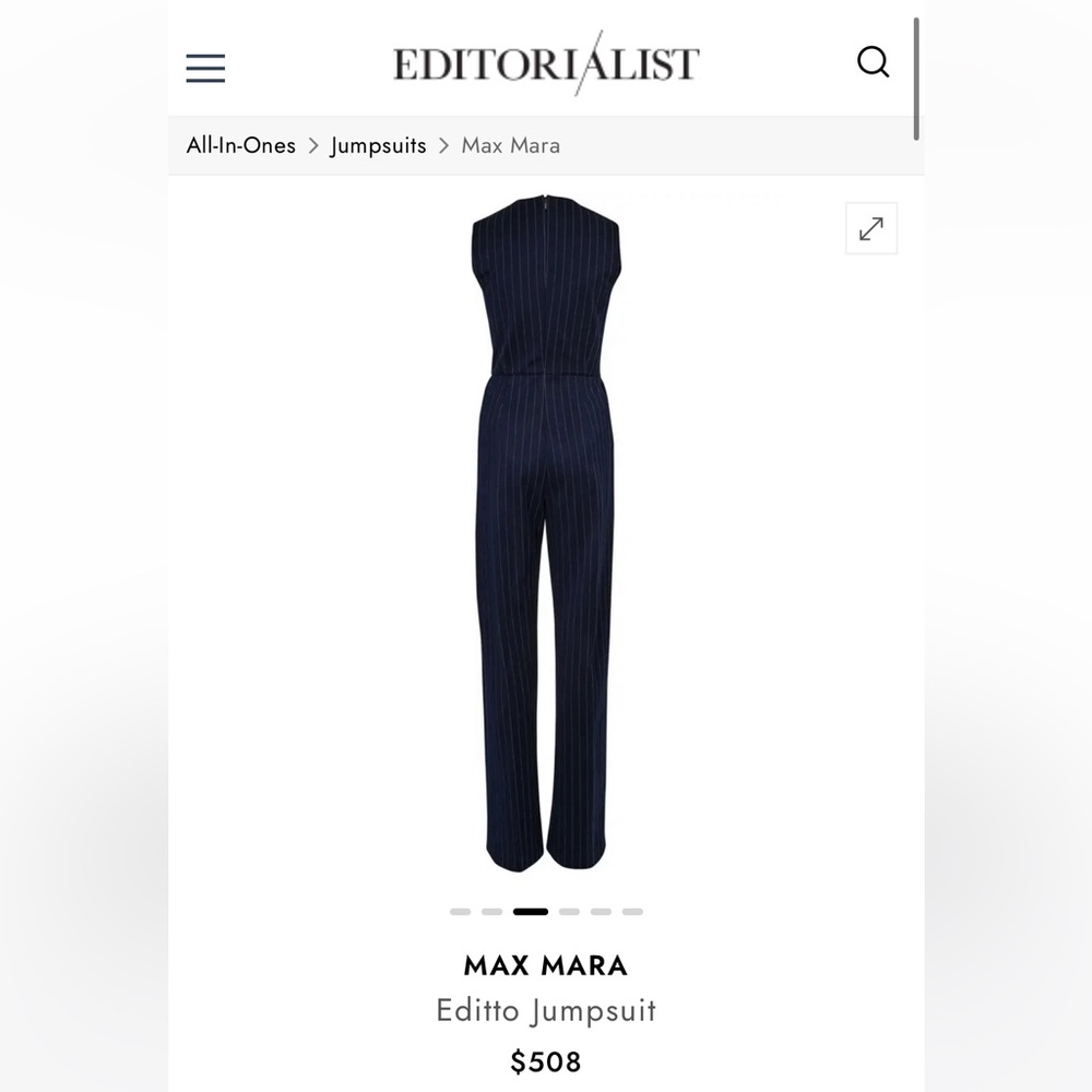 SOLD!on Ebay MaxMara Label-cutEDITTO Jumpsuit.Size: Small.Color:Navy/Striped New - Picture 5 of 17